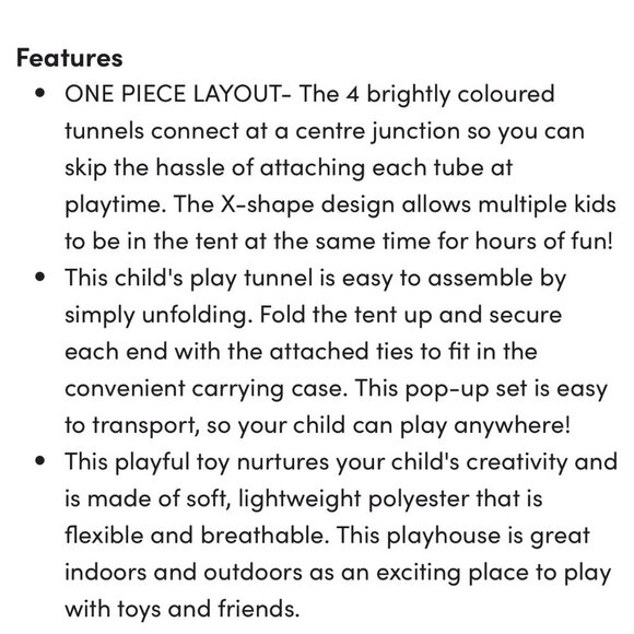 NWT- Hey! Play! 100" x 100" Indoor Outdoor Pop-Up Play Tunnel Kids Cats Dogs Pet - Picture 8 of 10